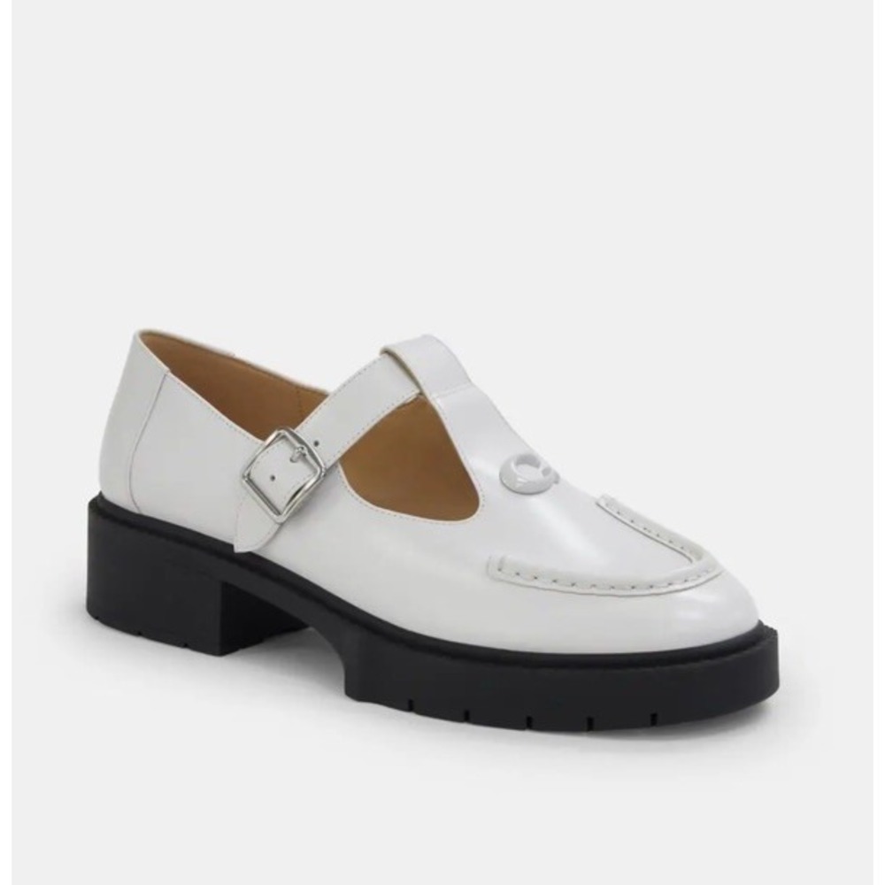 NWOT COACH Liv Leather Mary Jane Shoe Women's Size US 7 Optic White